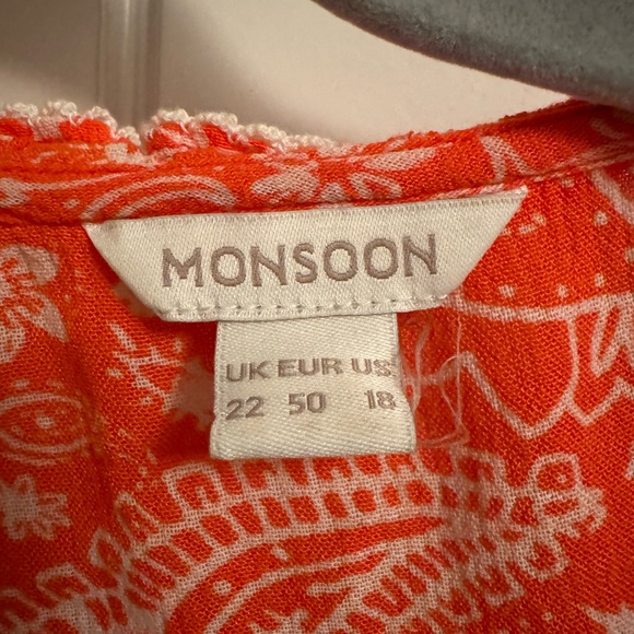 Orange and white shirt size 18 by Monsoon UK made in Indonesia. - Picture 3 of 5